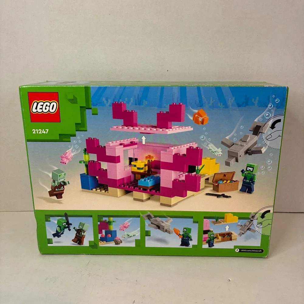 Lego Minecraft Axolotl House 21247 Building Toy Set 242 Pcs New Sealed Retired